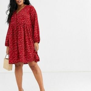 Wednesday's Girl Curve Button Front Smock Dress